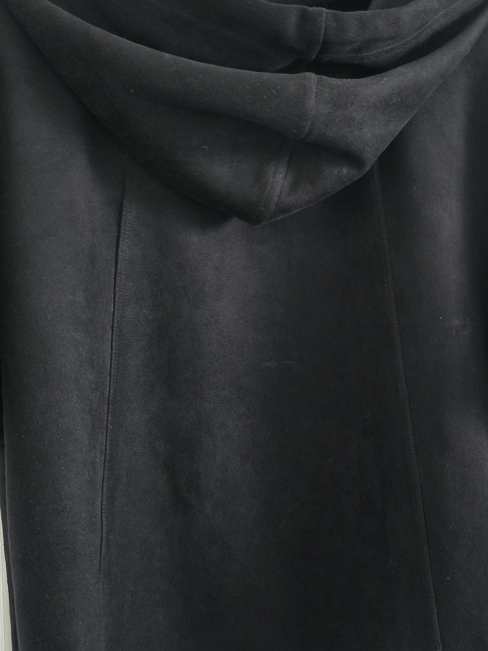 Tahari Black Pullover Hoodie Faux Suede - Picture 4 of 4